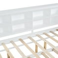 thumbnail image 3 of Bellemave Full Size Daybed with Bookcase and Trundle, L-Shape Daybed with USB Ports and Shelves, Wood Full Platform Bed Frame with Storage for Living Room, Bedroom and Guest Room（White), 3 of 8