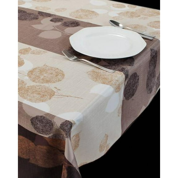 Brown Leaf 100% Polyester, Stain Resistant Tablecloth 78 x 59 inch