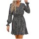 thumbnail image 1 of Vestido de mujer con estampado de cuello en V de primavera casual de moda para mujer Fridja  yut5512, 1 of 7