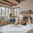 thumbnail image 6 of CHITOOMA 9'x12' Boho Area Rugs for Living Room, Machine Washable Stain Resistant Non-Shed Carpet, Floral Area Rug with Non-Slip Backing for Bedroom, Dining Room, Dorm, Office, 6 of 6