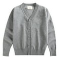 thumbnail image 6 of Kids' V-Neck Knitted Cardigan Long Sleeve Cotton Sweater for Boys and Girls, 6 of 13
