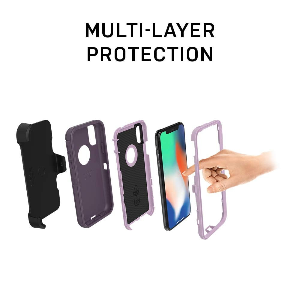 OtterBox DEFENDER SERIES SCREENLESS EDITION Case for iPhone Xs Max - Frustration Free Packaging - PURPLE NEBULA WINSOME ORCHID/NIGHT PURPLE
