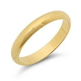 thumbnail image 2 of 3mm 14k Yellow Gold Plated Domed Wedding Band Ring, Size 6 + Gift Box, 2 of 7