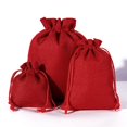 thumbnail image 1 of Bolsa de lino cepillado compuesto, bolsa de embalaje de regalo de joyería, bolsa de lino navideña a prueba de polvo y cálida para joyas, 1 of 4