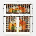 thumbnail image 4 of Colorful Autumn Leaves Kitchen Curtains with Valance and Tier Sets 36 Inch, 3 Pieces Tree Pumpkin Checker Rod Pocket Drapes Window Treatment Curtains for Kitchen Over Sink Dining Room Decor, 4 of 6