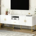 thumbnail image 2 of Tv Stand With Feature & Spacious Interior, Up To 70" Tv, 1 Drawer, 2 Cabinets, Metal Legs, For Bedroom Office, , , Space Saving, 2 of 6