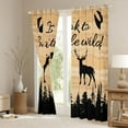 thumbnail image 3 of Manfei Jungle Wildlife Deer Black Out Curtains,Wild Animal Moose Curtains Pack of 2 (42x63 Each),Brown Black Bedroom Curtains For Kids,Breathable Home Decor, 3 of 6