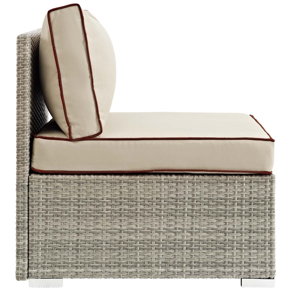 Repose Outdoor Patio Armless Chair EEI-2958-LGR-BEI - image 2 of 3