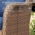 thumbnail image 3 of Gymojoy Outdoor Yellow Wicker Rattan Outdoor Patio 360° Swivel Rocking Glider Chair Set of 4 with High Back and Thick Cushions for Garden, Poolside, Backyard, 3 of 8