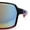 Black Red - Orange Mirror, variant on Xloop Mens Large Shield USA American Flag Print MTB Rectangle Sunglasses Black Blue - Blue Mirror
