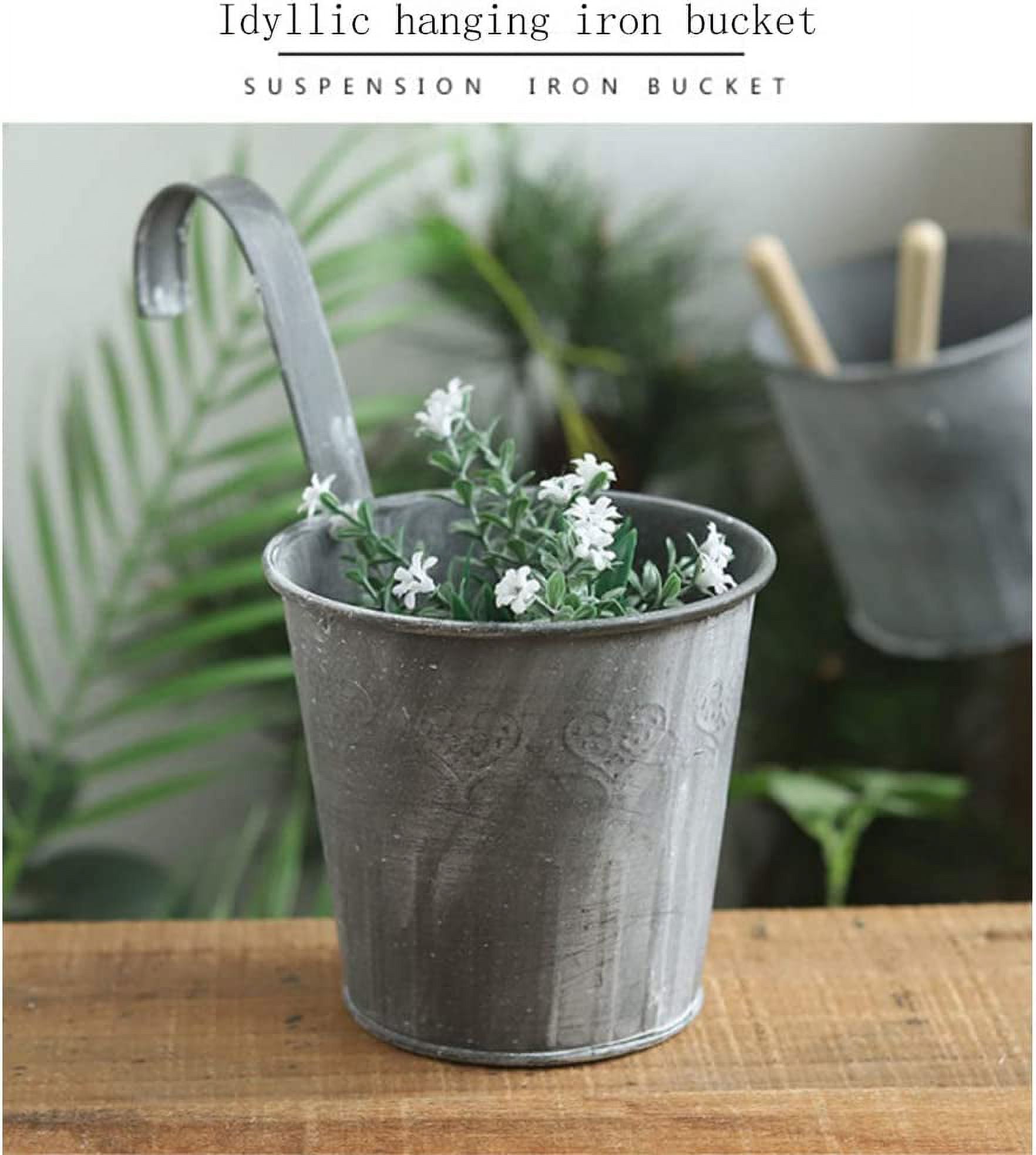 Hanging Flower Pots Hanging Pot Plant Pot Planter with Hooks Flower Pot Vase Balcony Garden Balcony Home Decoration (1PCS)