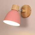 thumbnail image 2 of Lámpara de pared moderna E27 Lámpara de noche de madera para sa de estar Restaurante Cocina Rosa Rosado Zulema Aplique de pared industriales, 2 of 7