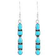 Turquoise Earrings Sterling Silver 925 and Genuine Turquoise  E1243-C75