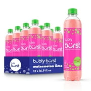 bubly burst Sparkling Water Beverage, Watermelon Lime, 16.9 fl oz Bottles (12 Pack)