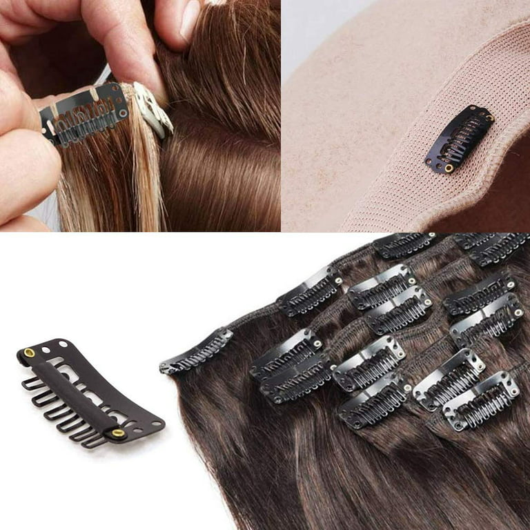 Hair extensions clips 100pcs Hair Extension Clips Snap Clips Wig Holding Clips  for Hair Extensions 