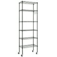 thumbnail image 6 of Winado Adjustable Metal Storage Rack with 4 Wheels & 4 Hooks, for Kitchen Living Room Black, 21.7"W x 11.8"D x 65"H, 6 of 6
