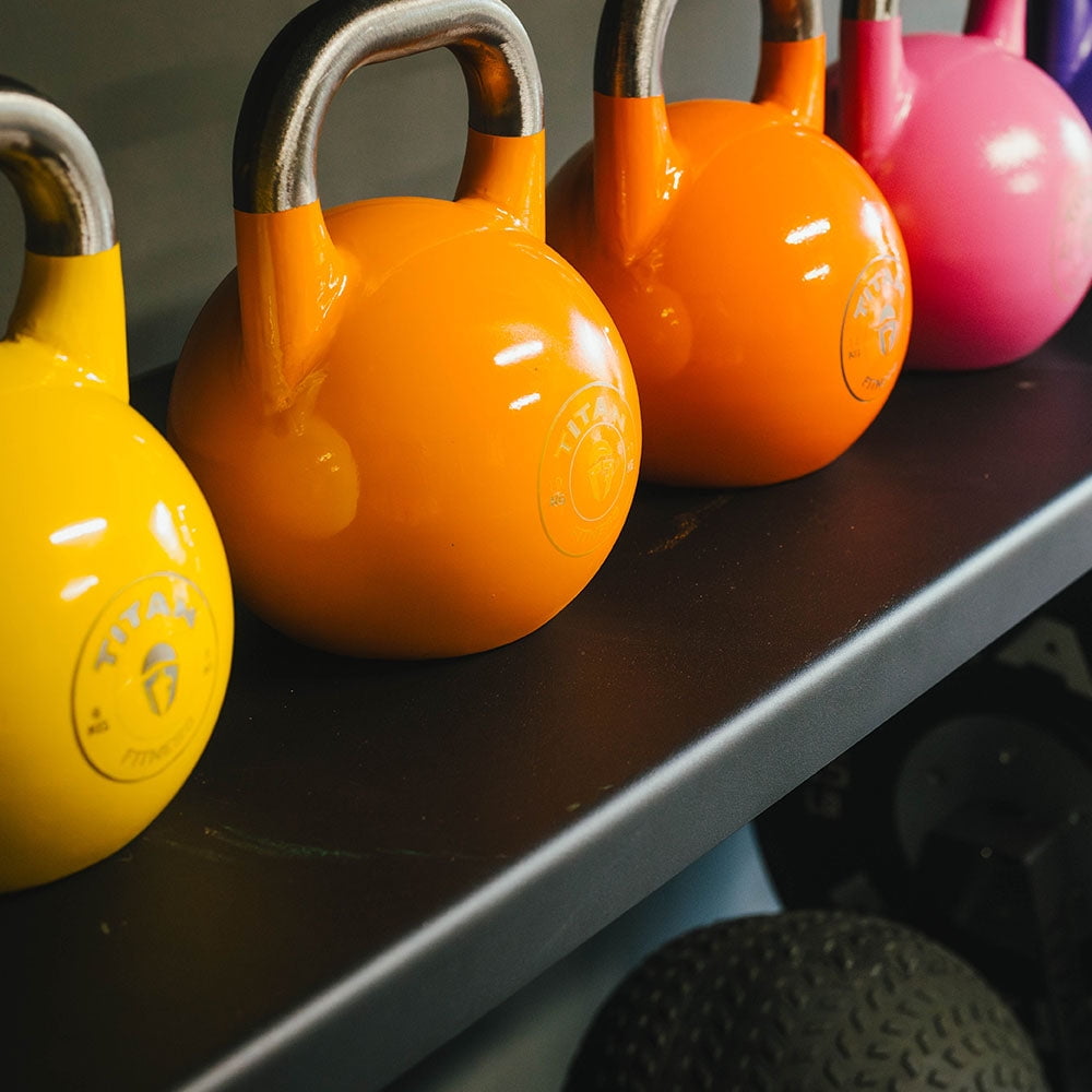 Titan Fitness 42" Add-On Adjustable Shelf for Elite Series Mass Storage System, Pivots to 5 Positions, Weight Storage Rack with Safety Lip, Dumbbell, Slam Ball, and Kettlebell Rack, Home Gym Storage