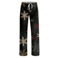 thumbnail image 4 of WTOBBY Women's Fashion Loose Casual Pants with Christmas Print for Stylish and Comfortable Everyday Wear and Holiday Themes,Black L, 4 of 6