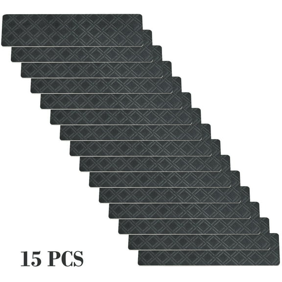 Stair Treads Non-Slip 15PC Set GrayEmbossed Stair Mats Self Adhesive Step Carpets Absorbent Washable Household Stair Rugs