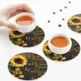 thumbnail image 4 of Leather Coasters with Heat-resistant for Drinks, My Mind Sunflower -标题2 Round Shape, 4 of 5