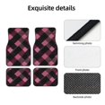 thumbnail image 5 of Crystal Fleece Car Floor Mats Set Of Four - Bottom Injection Molded For Easy Installation To Prevent Interior Contamination Suitable For Most Cars Argyle Plaid Darkorchid_3, 5 of 7