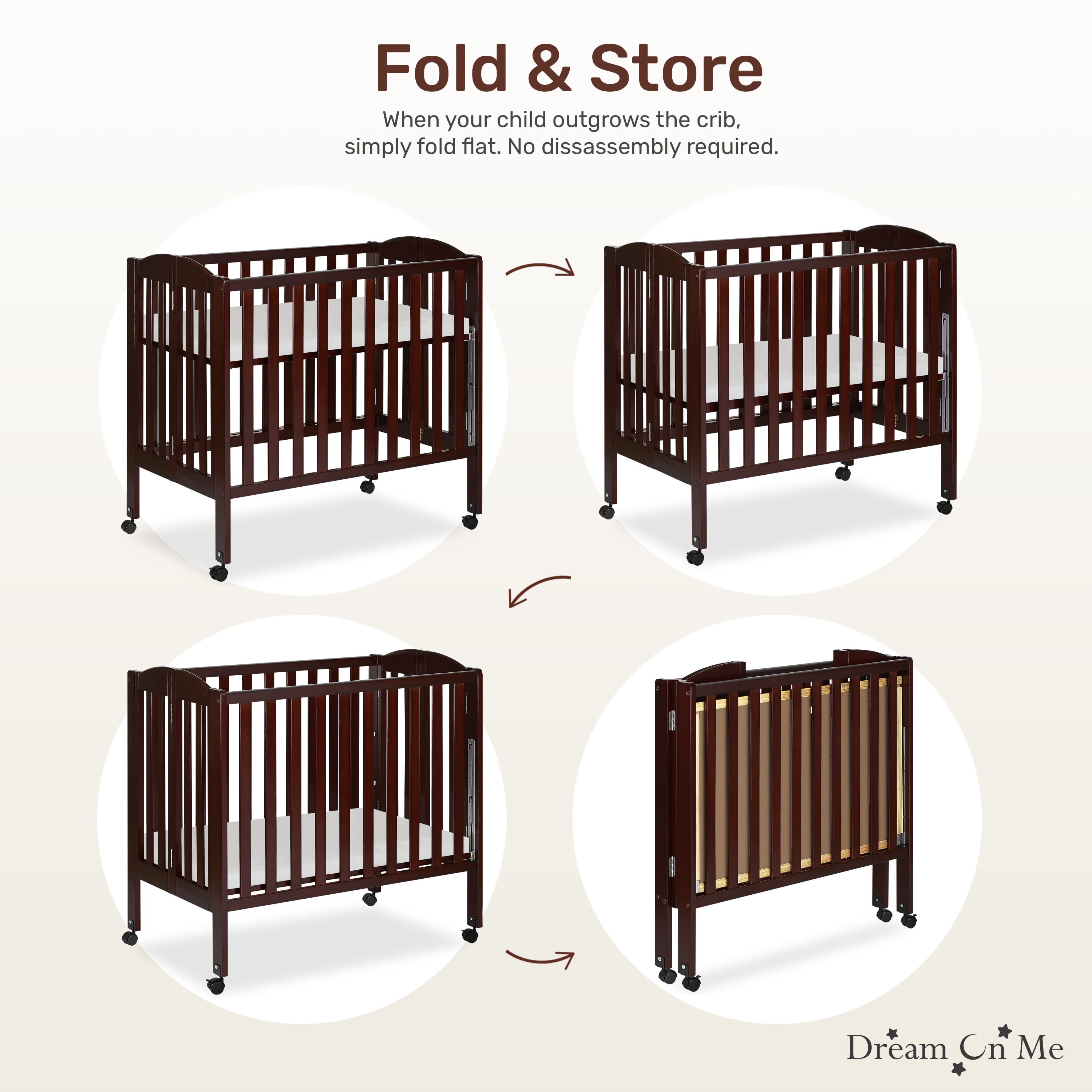 Dream On Me 3-in-1 Portable Crib Espresso