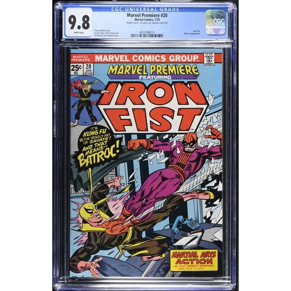 Marvel Premiere #20 CGC NM/M 9.8 White Pages DOUBLE COVER!! Iron Fist! Batroc! Comic Book