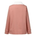 thumbnail image 5 of Honeeladyy Women Plus Size Winter Warm Composite Plush Button Lapels Jacket Outwear Coat Pink L, 5 of 6