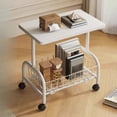 thumbnail image 4 of Mobile Rolling Cart Side Table with Mesh Shelves Living Room Storage Nightstand Coffee Table Compact Furniture 21.26x16.93x11.81in(White), 4 of 8