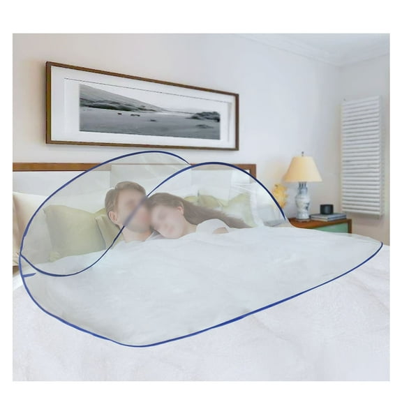 Encrypted Folding Mosquito Net, Travel Home Portable Double People Face Self Supporting Mosquito Bed Canopy for Head Ultralight, Pop-Up Mosquito Net Tent