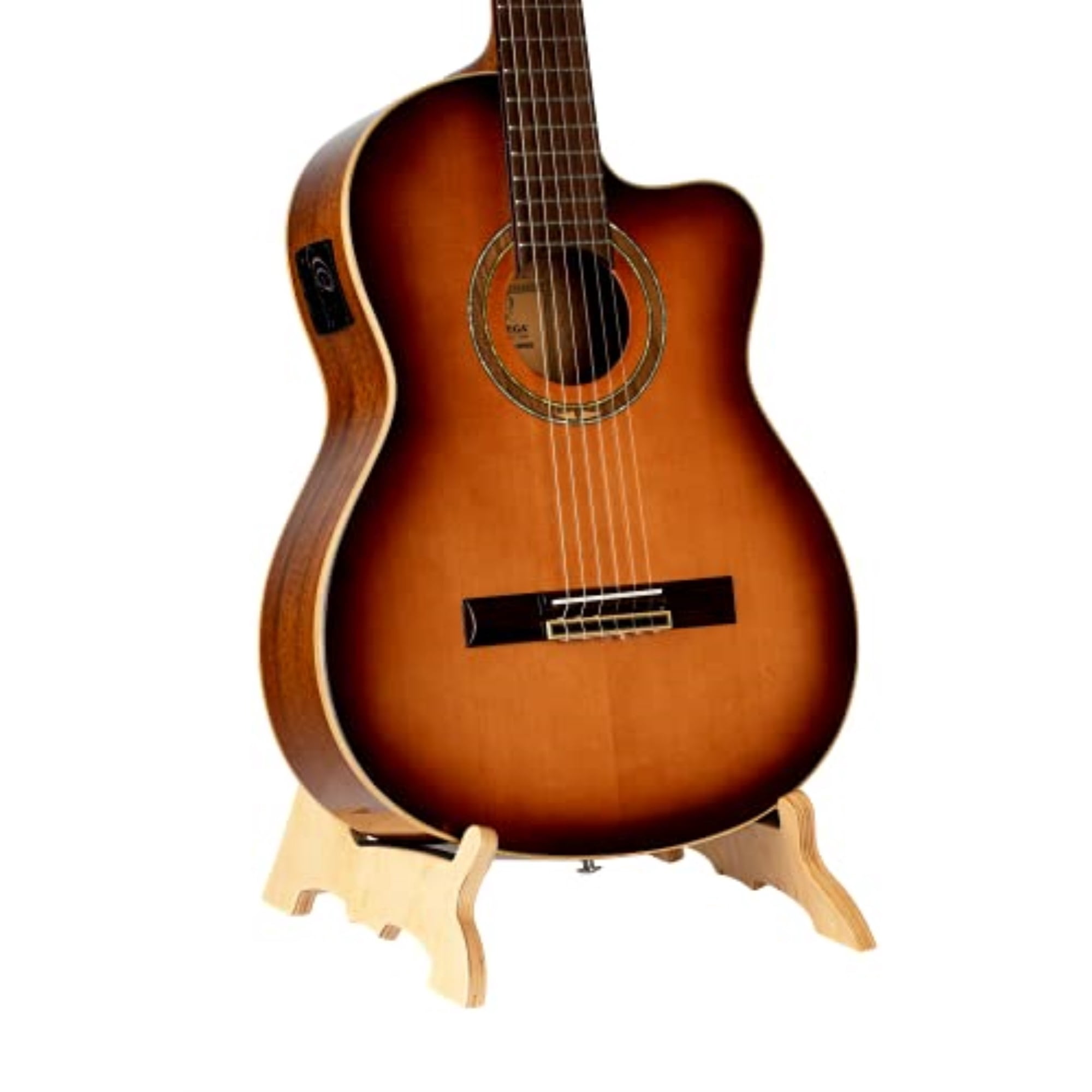 Ortega Guitars OWGS-2 Wooden Single Acoustic Guitar Stand, Birch Natural