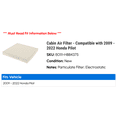 thumbnail image 2 of Cabin Air Filter - Compatible with 2009 - 2022 Honda Pilot 2010 2011 2012 2013 2014 2015 2016 2017 2018 2019 2020 2021, 2 of 2