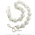 thumbnail image 3 of DecMode Handmade Round Extra Long Frosted Orb White Glass Garland with Tassel with Knotted Jute Rope, 3 of 8