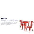 thumbnail image 4 of Emma + Oliver Commercial Grade 24" Round Red Metal Indoor-Outdoor Table Set with 2 Cafe Chairs, 4 of 6