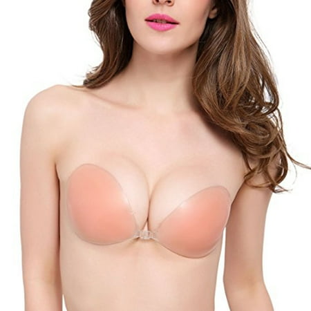 HEMOTON Self Adhesive Silicone Bra Invisible Push Up Lightweight Comfortable Pink for All Day Wear Size B