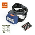 Ozark Trail LED 100 Lumens Headlamp, Blue, 3AAA Batteries Included