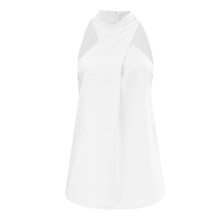 Sleeveless Cross Halter Tank Top | New York & Company
