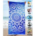 thumbnail image 2 of Toalla de Playa de Microfibra de Gran Tamaño, Extra Grande 160x80 cm, Mandala Azul Boho, Manta de Piscina de Viaje de Secado rápido para Viajes de Verano, Camping, para Mujeres, Hombres, Mamá, Papá, A, 2 of 5