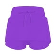 thumbnail image 4 of GEWSEY Midi Skorts for Women Casual Plus Size High Waist Athletic Skirt with Shorts Underneath Tennis Skorts with Pockets Tummy Control (Purple, S), 4 of 6