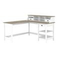 thumbnail image 2 of Bush Furniture Mayfield 60W L Shaped Computer Desk with Desktop Organizer, Shiplap Gray/Pure White, 2 of 10