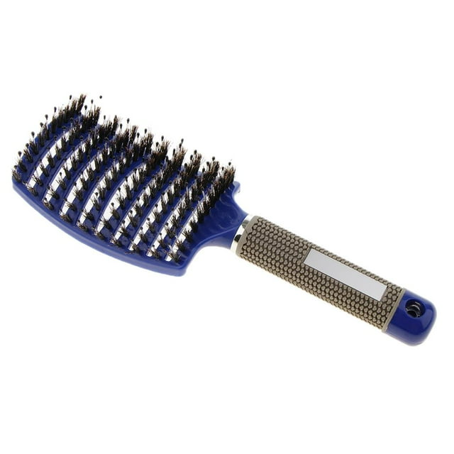 Peigne Palette de Massage du Cuir Chevelu pour Coiffage, Cheveux Raides, Bleu