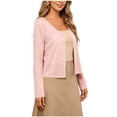 thumbnail image 2 of Tqcoqu Women's 2026 Summer Lightweight Cardigan,Open Front Casual Long Sleeve Button Beach Cover Up Tops,Pink Women's S-XXL, 2 of 5