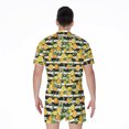 thumbnail image 2 of Orange And Lemon Striped Pattern Short Sleeve Men'S Rompers Casual Summer Jumpsuits Outfit, 2 of 4