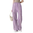 thumbnail image 4 of Lmueinov Wide Leg Pants for Women High Waist Hollow Out Striped Tape Loose Trousers with Pocket Women Trendy 2026 Business Casual Outfits, 4 of 7
