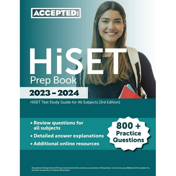 HiSET Prep Book 2023-2024: 800  Practice Questions, HiSET Test Study Guide for All Subjects, (Paperback)
