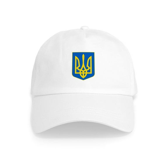CafePress - Ukraine Coat Of Arms Cap - Adjustable 100% Brushed Unisex Casual Cotton Baseball Cap, Beige, 1