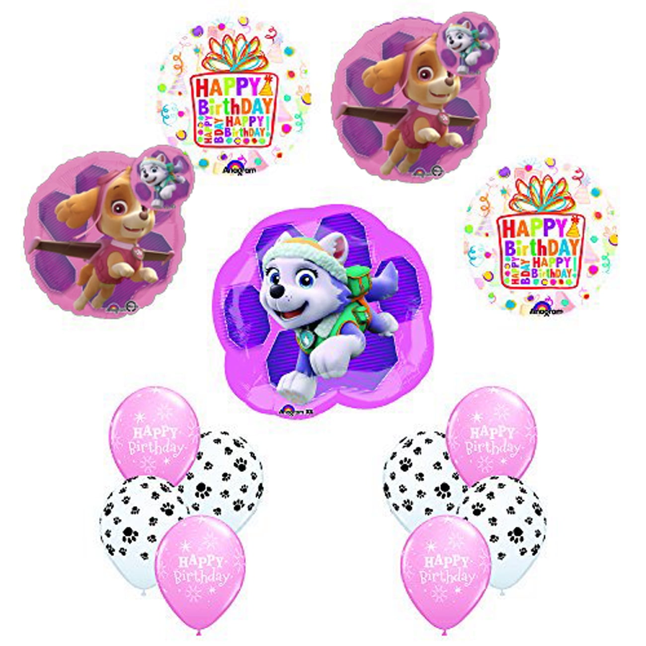 4th Birthday Skye & Everest Paw Patrol Girl Balloons Decoration Supplies Party 