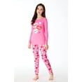 thumbnail image 2 of Beezizac Girls Snug Fit Cotton Pajamas Valentine's Day Heart Love Kiss PJ Set Kid Size 8, 2 of 12