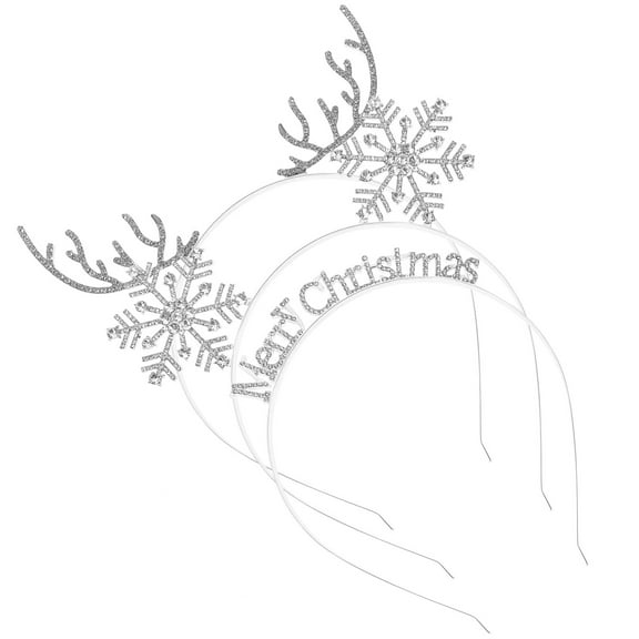 HONITANO 3Pcs Christmas Headbands for Women with Snowflake and Letters Design