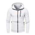thumbnail image 6 of Outfmvch Mens Sweatpants Sweatshirts For Men Men'S Casual Solid Two Piece Zipper Hooded Pocket Coat Drawstring Pocket Pants Set Mens Hoodie White Xl, 6 of 8